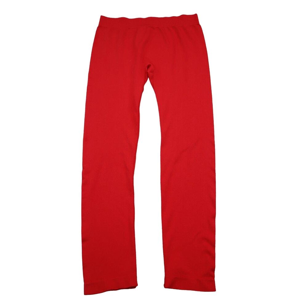 Colorful Pants Womens One Size Red Elastic Waist Mid Rise Flat Front Activewear